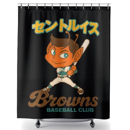 Vintage St Louis Browns Baseball Japan Version Shower Curtains