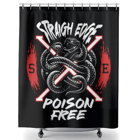 Straight Edge Vegan, Against Drugs, Punk Shower Curtains