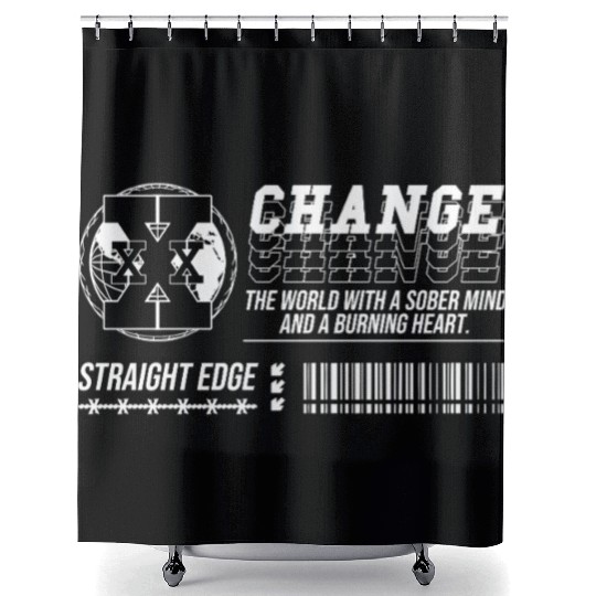 Straight Edge Vegan, Against Drugs, Punk Shower Curtains