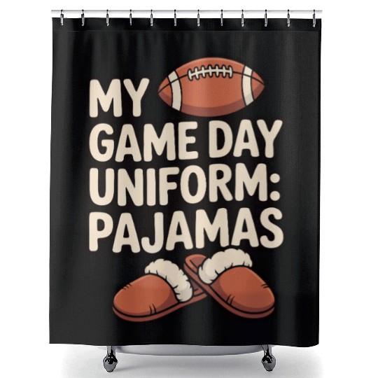 Game Day Pajama Humor Graphic Shower Curtains