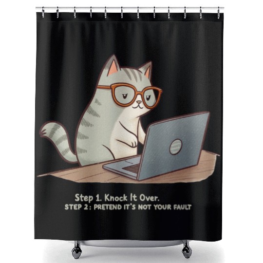 Keyboard Warrior Cat Shower Curtains