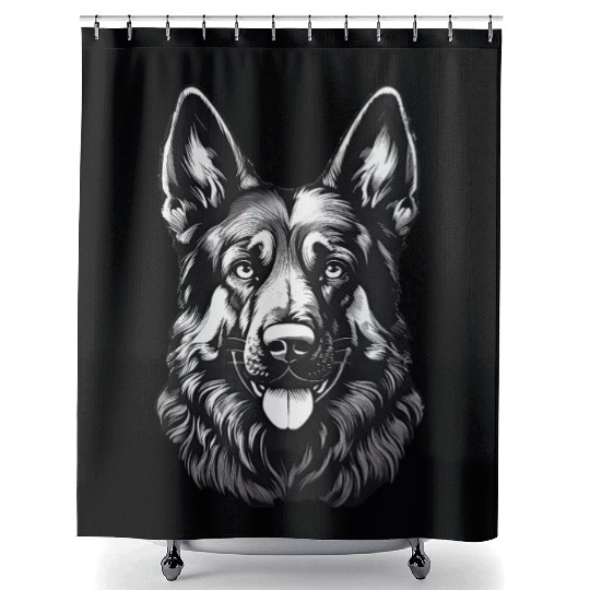 German Shepherd guard dog dad pet beautiful puppy Shower Curtains