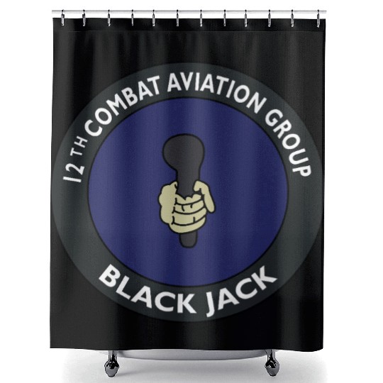 Army 12th Combat Aviation Group Black Jack Shower Curtains