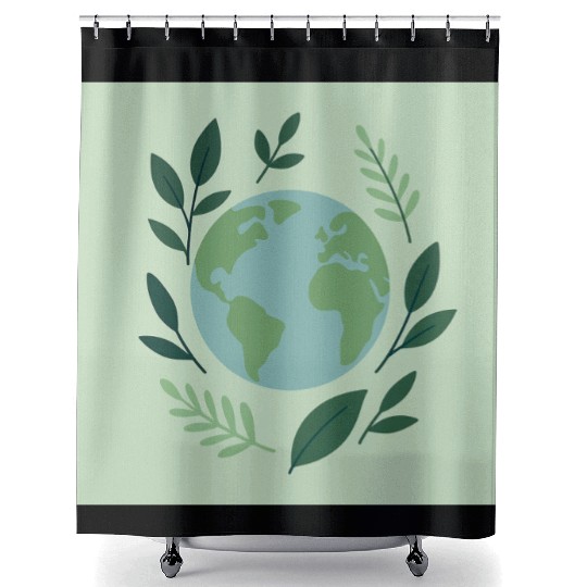 Earth and Leaves Eco Print Shower Curtains