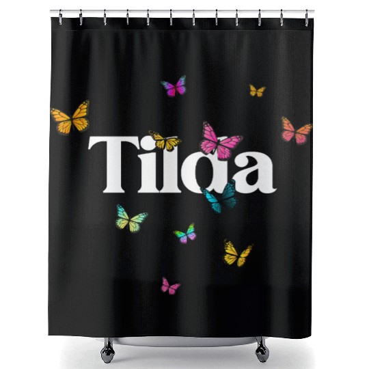 TILDA - beautiful girl name with cute butterflies Shower Curtains