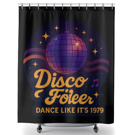 Disco Foiler 1970s Dance Shower Curtains