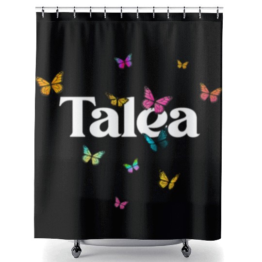 TALEA - beautiful girl name with cute butterflies Shower Curtains