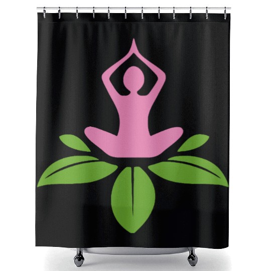 Serene Yoga Lotus Design Shower Curtains