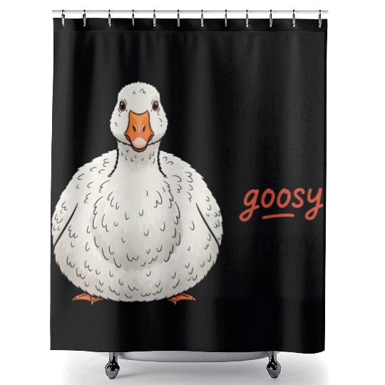 Goofy Goose Feeling a Little Happy Shower Curtains
