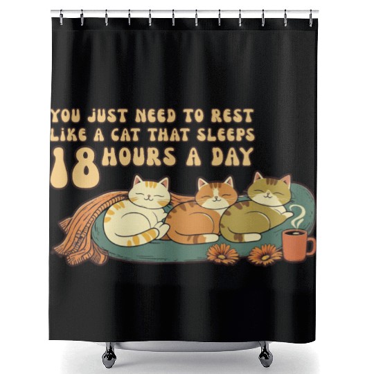 Relaxing Cat Nap Quote Design Shower Curtains