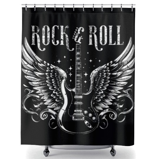 Rock & Roll Guitar Shower Curtains