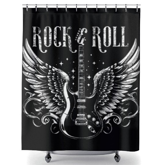 Rock & Roll Guitar Shower Curtains