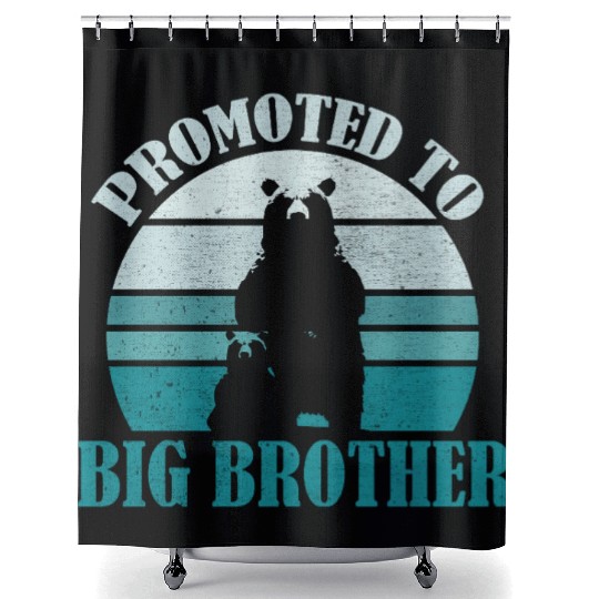 Promoted to Big Brother Bear Design Kids Toddler Shower Curtains