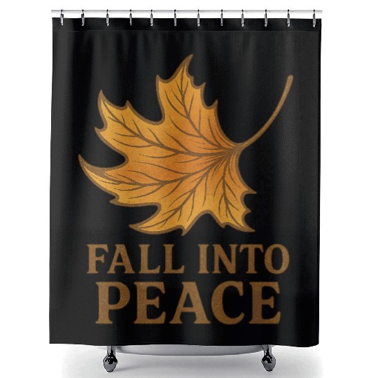 Autumn Leaf Peace Illustration Shower Curtains