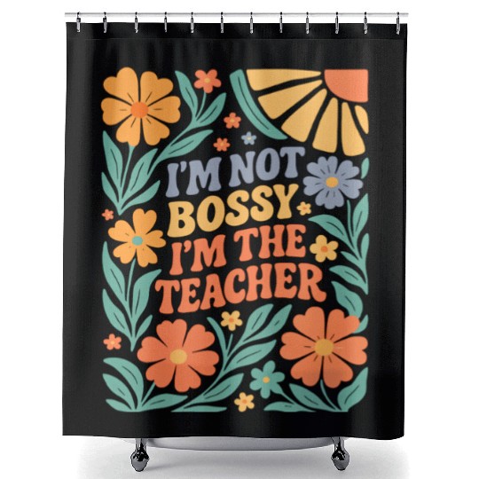 Floral Teacher Affirmation Shower Curtains
