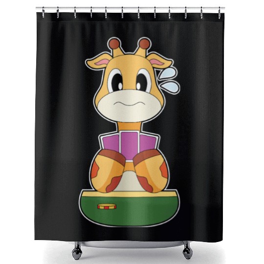 Giraffe Poker Poker cards Shower Curtains