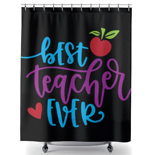 Best Teacher Ever – Apple & Heart Design Shower Curtains