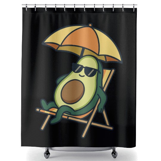 Chill Avocado with Sunshade Shower Curtains