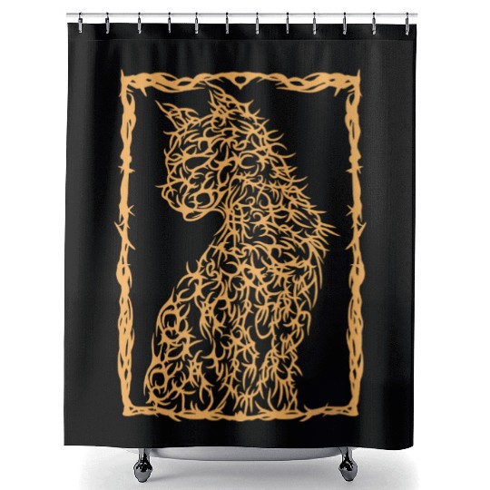Cat Gothic Shower Curtains