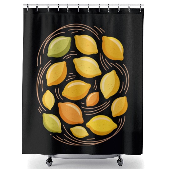 Lemon Pattern for Citrus Lovers Shower Curtains