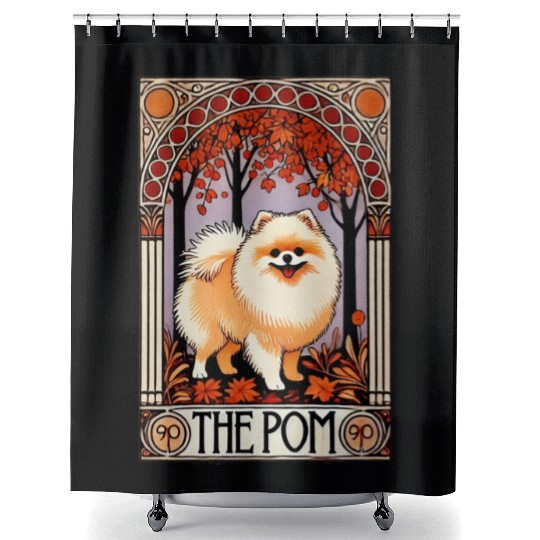 The Pom Tarot Card – Pomeranian Dog Arcana Shower Curtains