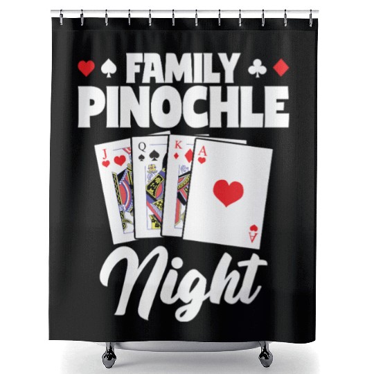 Family Pinochle Night Melding Card Game Shower Curtains