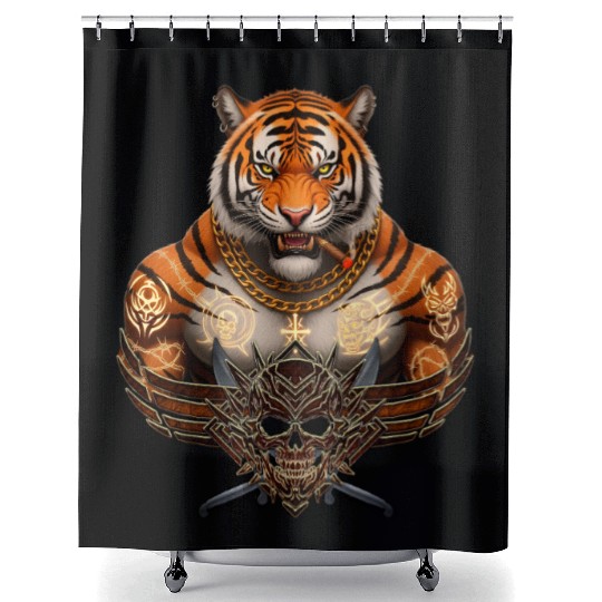 Fierce Tiger Warrior Design Shower Curtains
