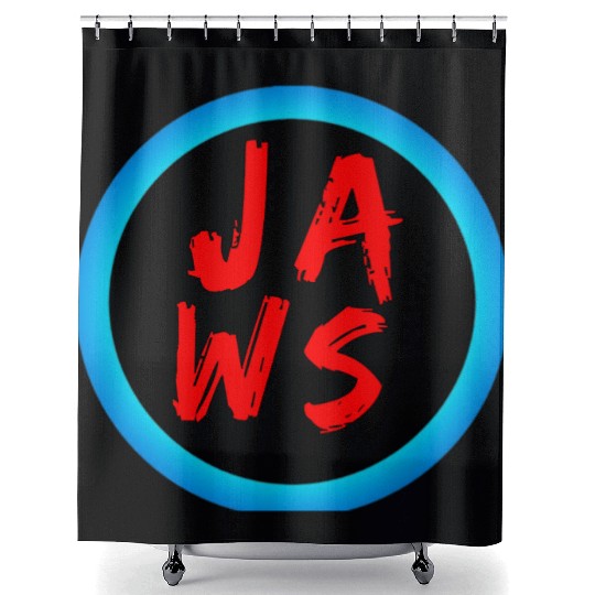 Vibrant Graffiti Style JAWS Logo Shower Curtains