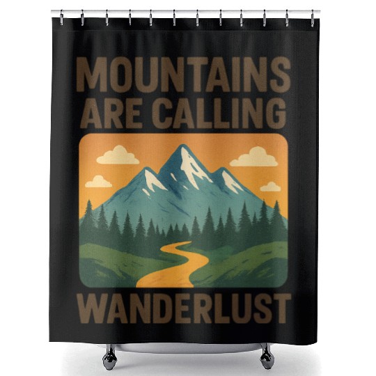 Mountain Call Wanderlust Design Shower Curtains