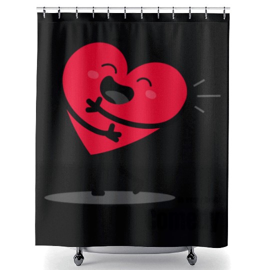 Joyful Heart Embrace Illustration Shower Curtains