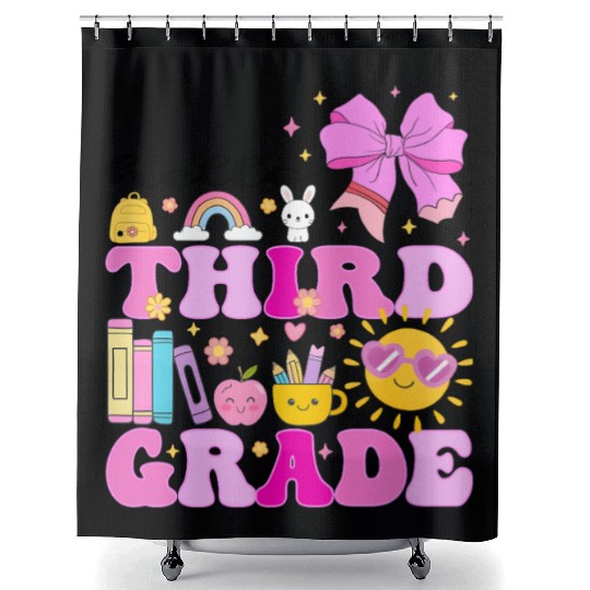 Hello Third Grade, Preppy Back to School Shower Curtains