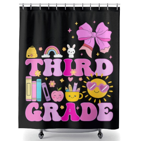 Hello Third Grade, Preppy Back to School Shower Curtains