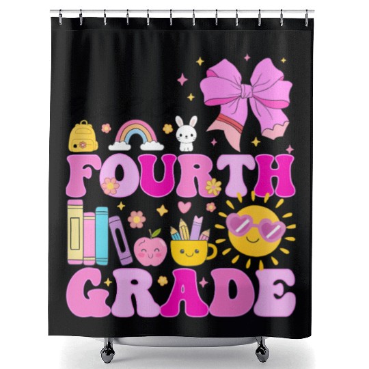 Hello Fourth Grade, Preppy Back to School Shower Curtains