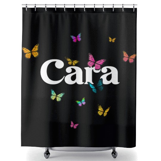 CARA - beautiful girl name with cute butterflies Shower Curtains