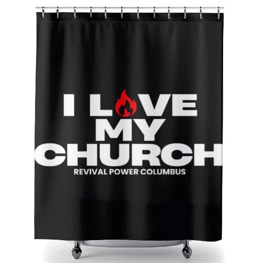 I Love my Church - Red Shower Curtains