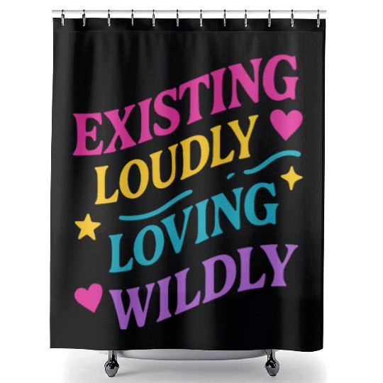 Queer Pride Queer Joy LGBTQ+ Affirmation Trans Shower Curtains