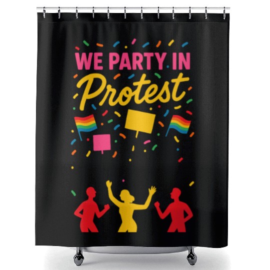 Queer Pride Queer Joy LGBTQ+ Affirmation Trans Shower Curtains
