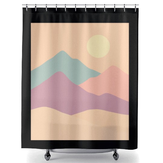 Pastel Mountain Serenity Shower Curtains