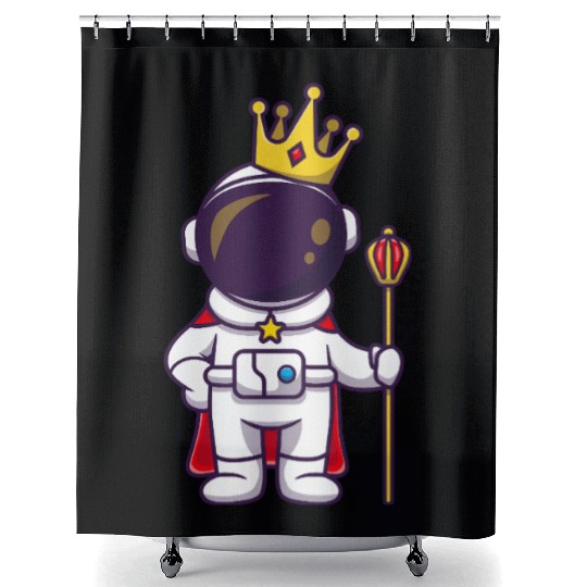 Astronaut Royal Space Commander Cartoon Design Shower Curtains