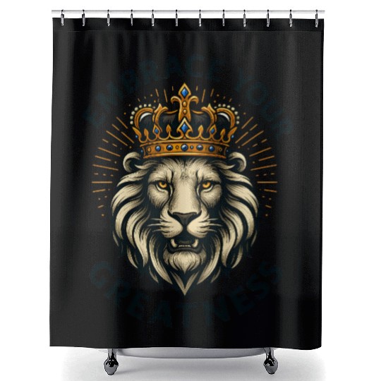Embrace Your Greatness: The Royal Lion Shower Curtains