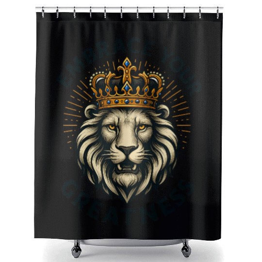 Embrace Your Greatness: The Royal Lion Shower Curtains