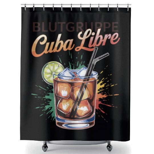 Blutgruppe Cuba Libre Cocktail Bartender Shower Curtains