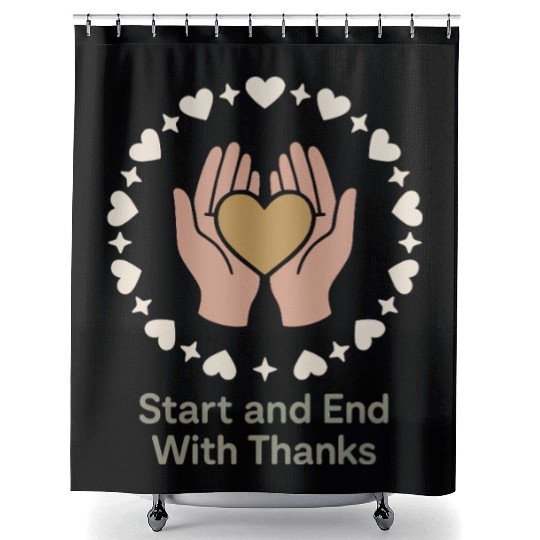 Gratitude Mindfulness Positive Affirmation Daily Shower Curtains