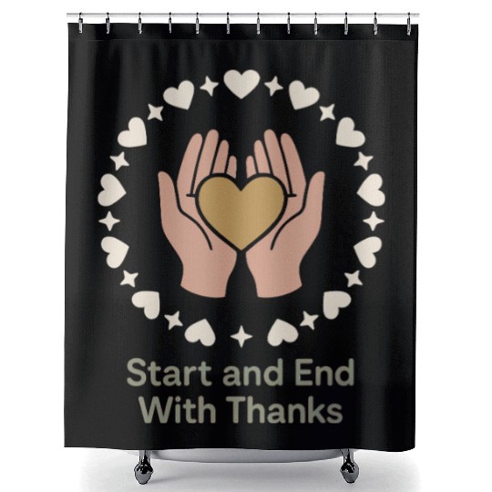 Gratitude Mindfulness Positive Affirmation Daily Shower Curtains