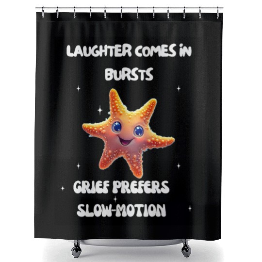 Whimsical Starfish with Playful Quotes Shower Curtains