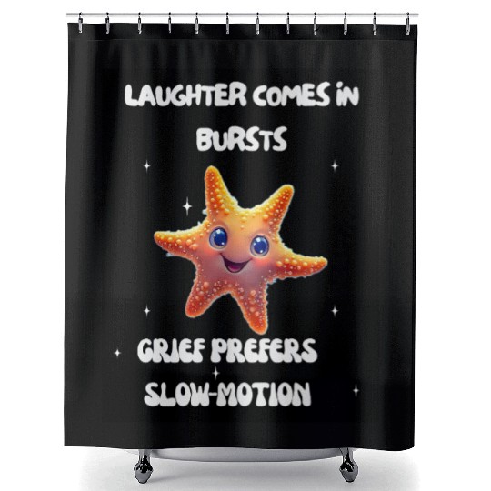 Whimsical Starfish with Playful Quotes Shower Curtains