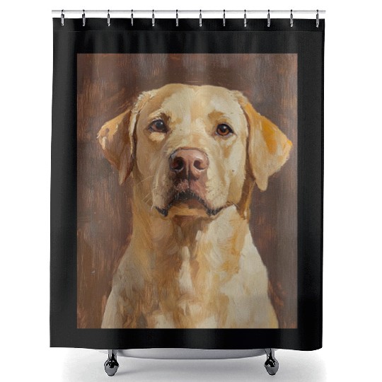 Labrador Pet Portrait Artwork Shower Curtains