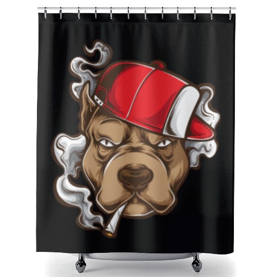 Urban Dog Rebel Graphic Design Shower Curtains