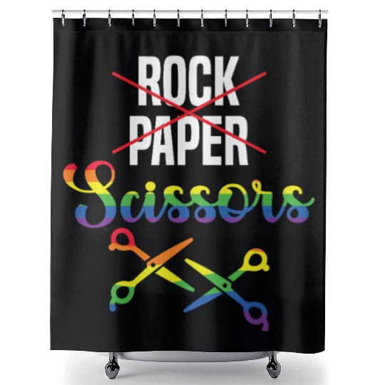 Rock Paper Scissors Fun Shower Curtains Homosexual