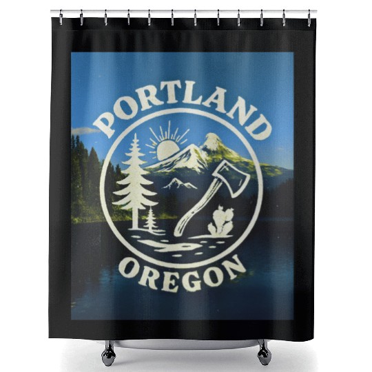 Portland, Oregon (B) Shower Curtains